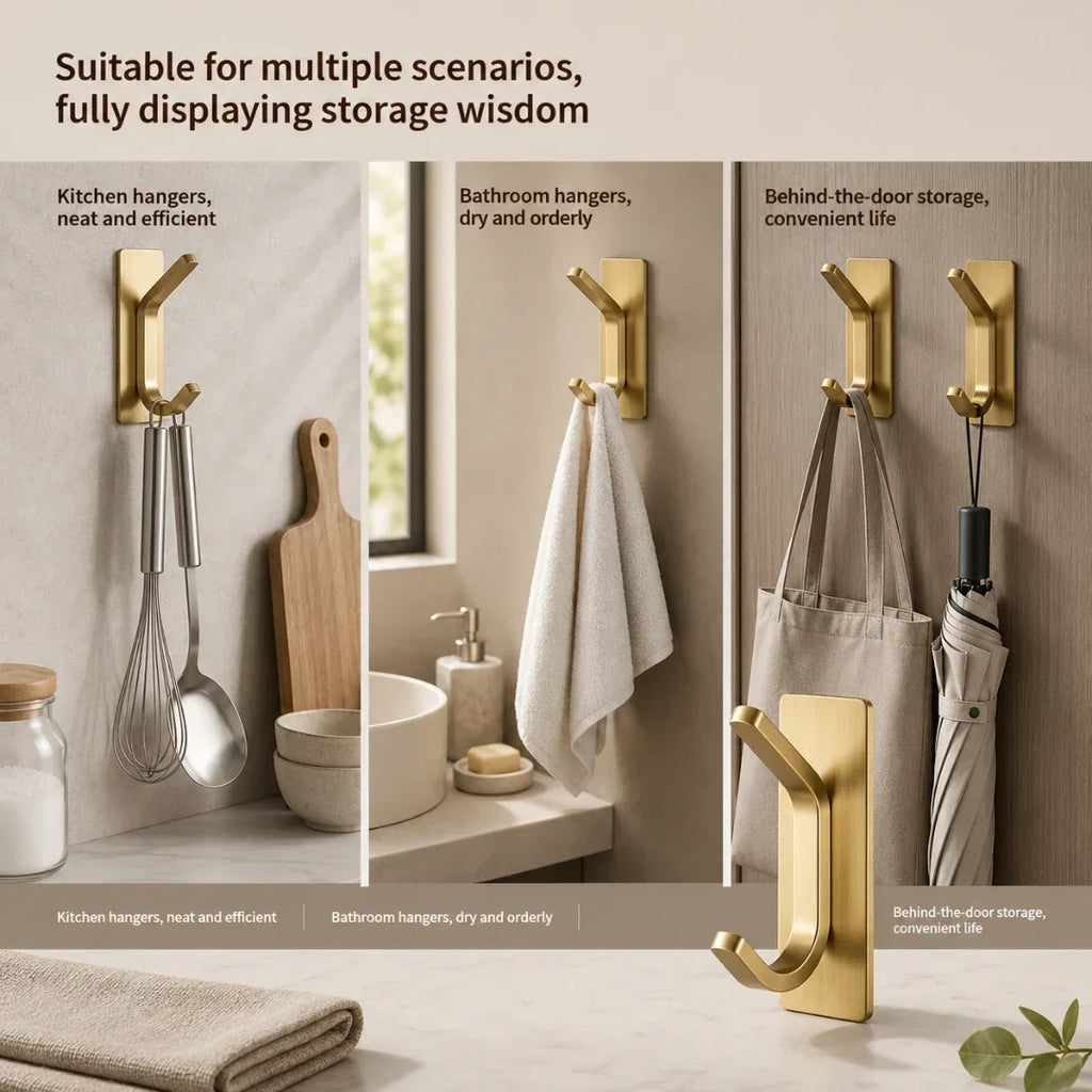 Minimalist Solid Steel Wall Hook in Three Finishes