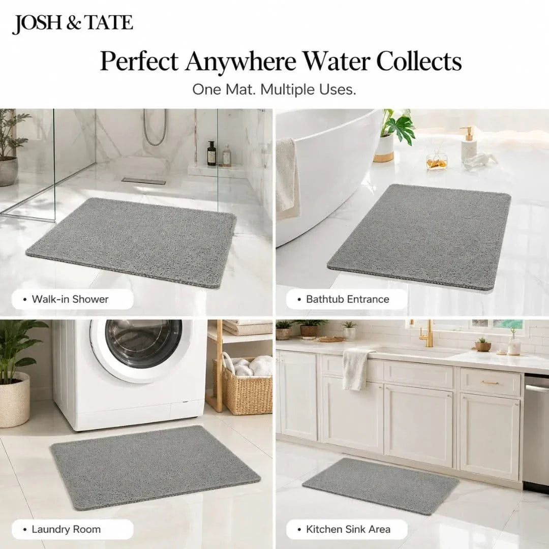 Absorbent Anti-Slip Bath Mat in Three Sizes