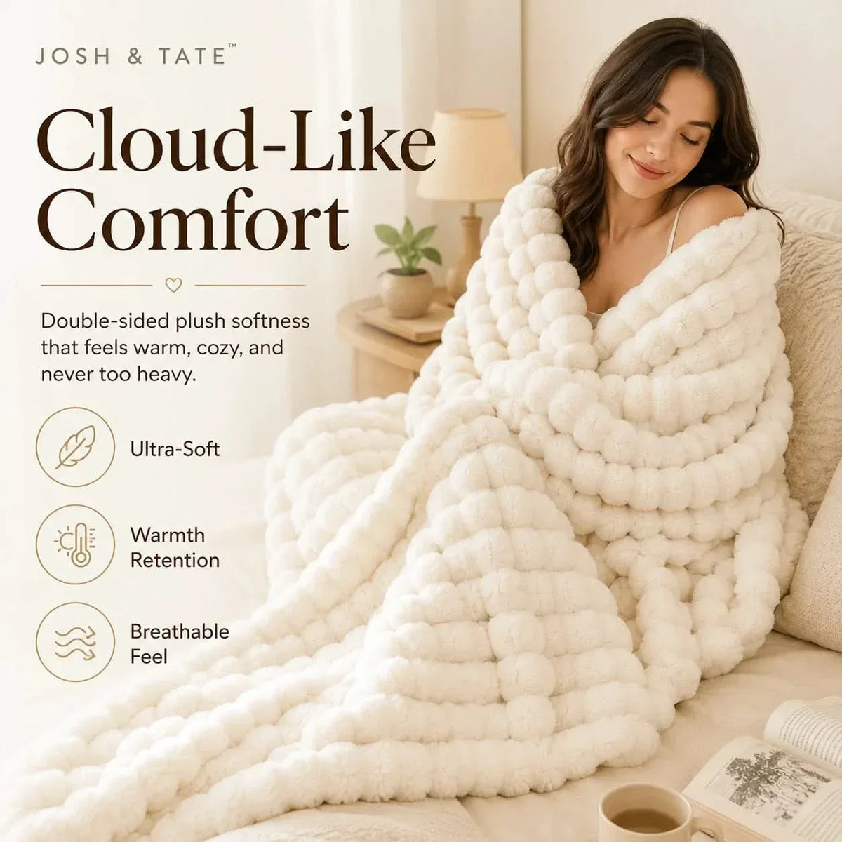 Ribbed Fleece Throw Blanket in Two Sizes