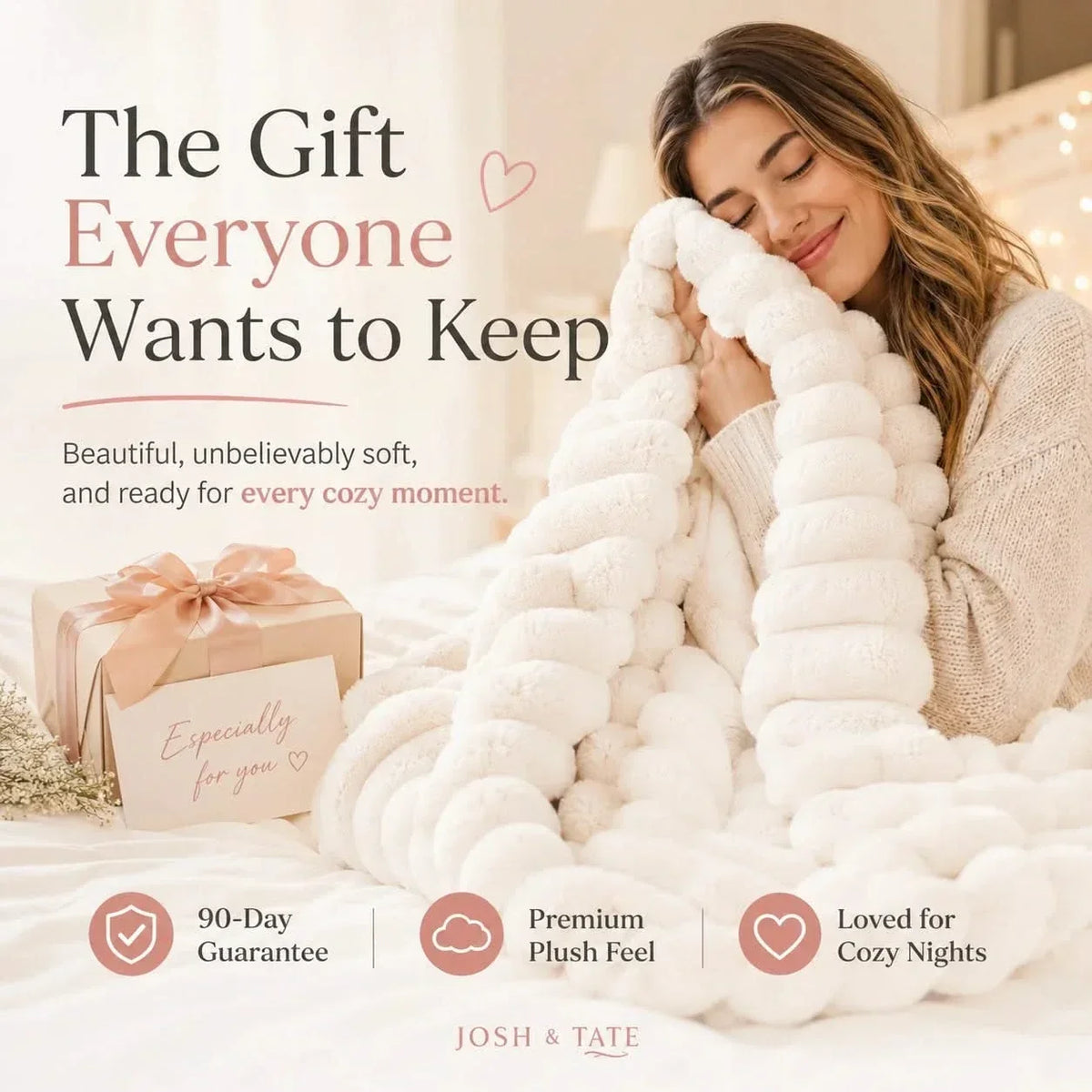 Ribbed Fleece Throw Blanket in Two Sizes