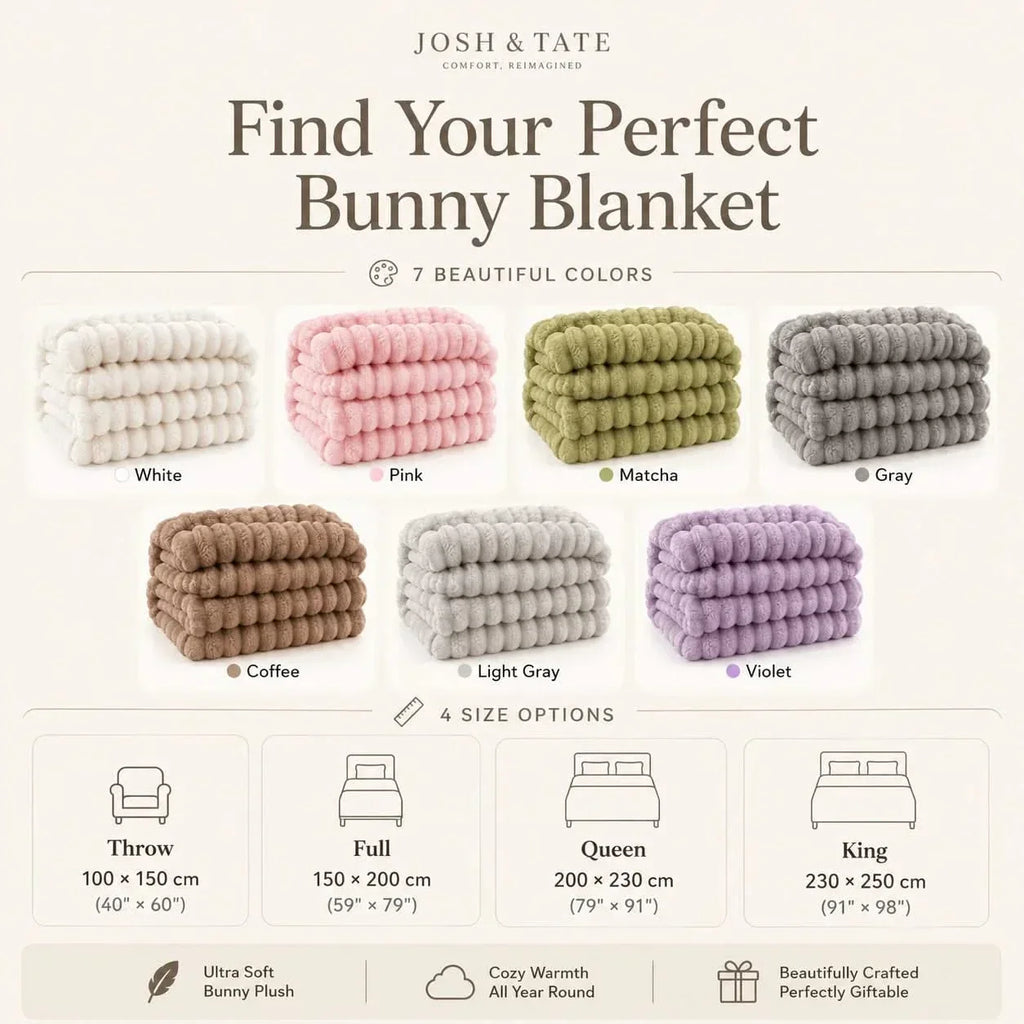 Ribbed Fleece Throw Blanket in Two Sizes