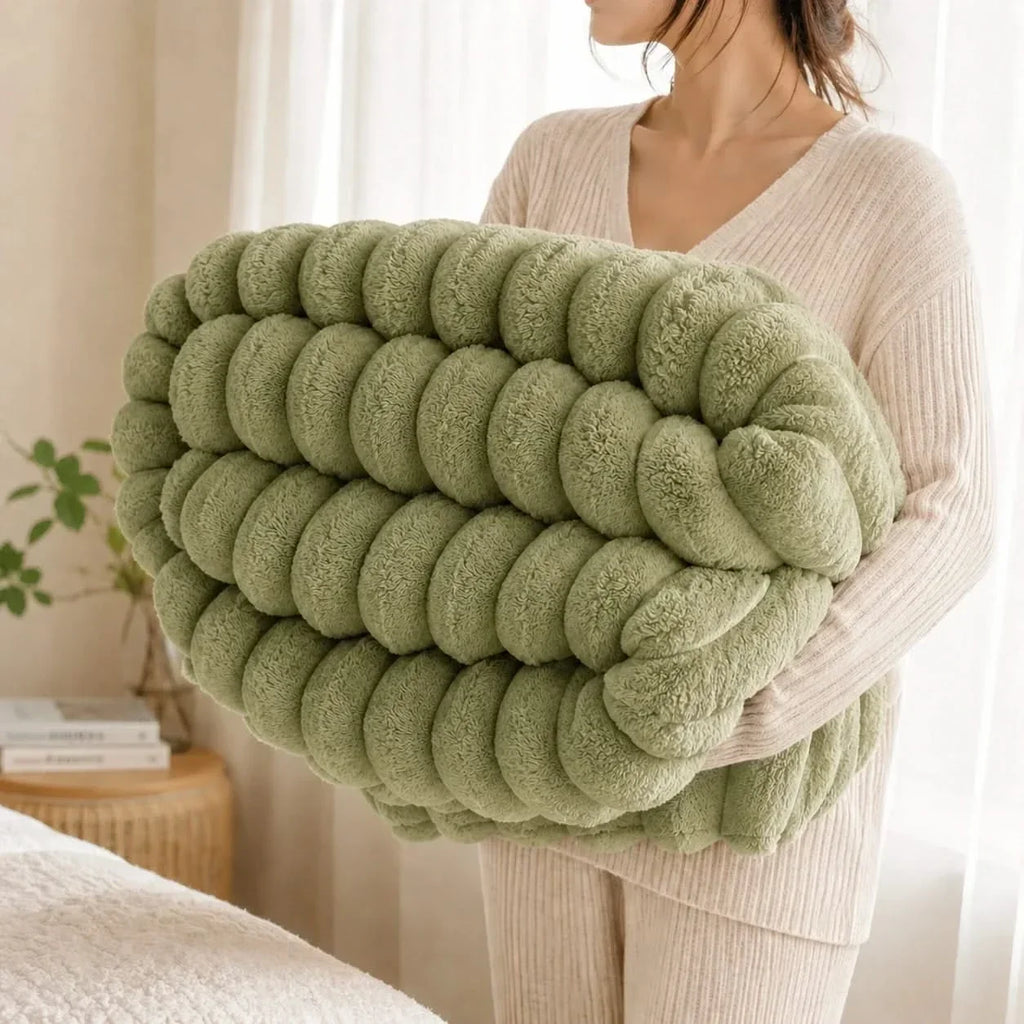 Ribbed Fleece Throw Blanket in Two Sizes