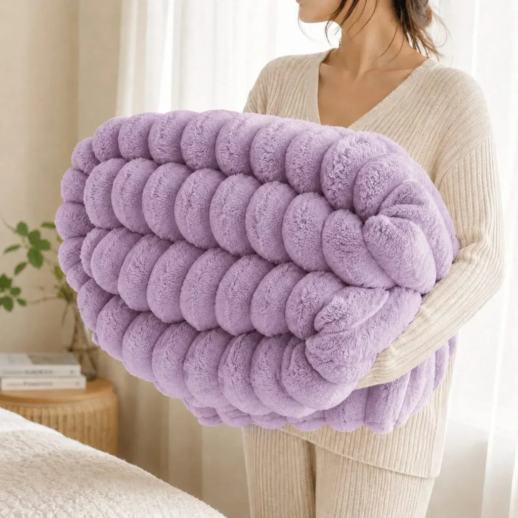 Ribbed Fleece Throw Blanket in Two Sizes