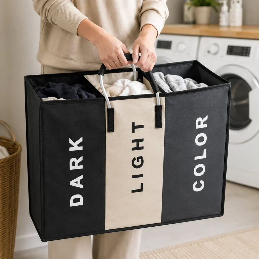 Three-Section Laundry Sorter with Removable Bags