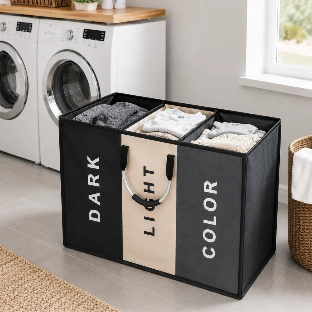Three-Section Laundry Sorter with Removable Bags