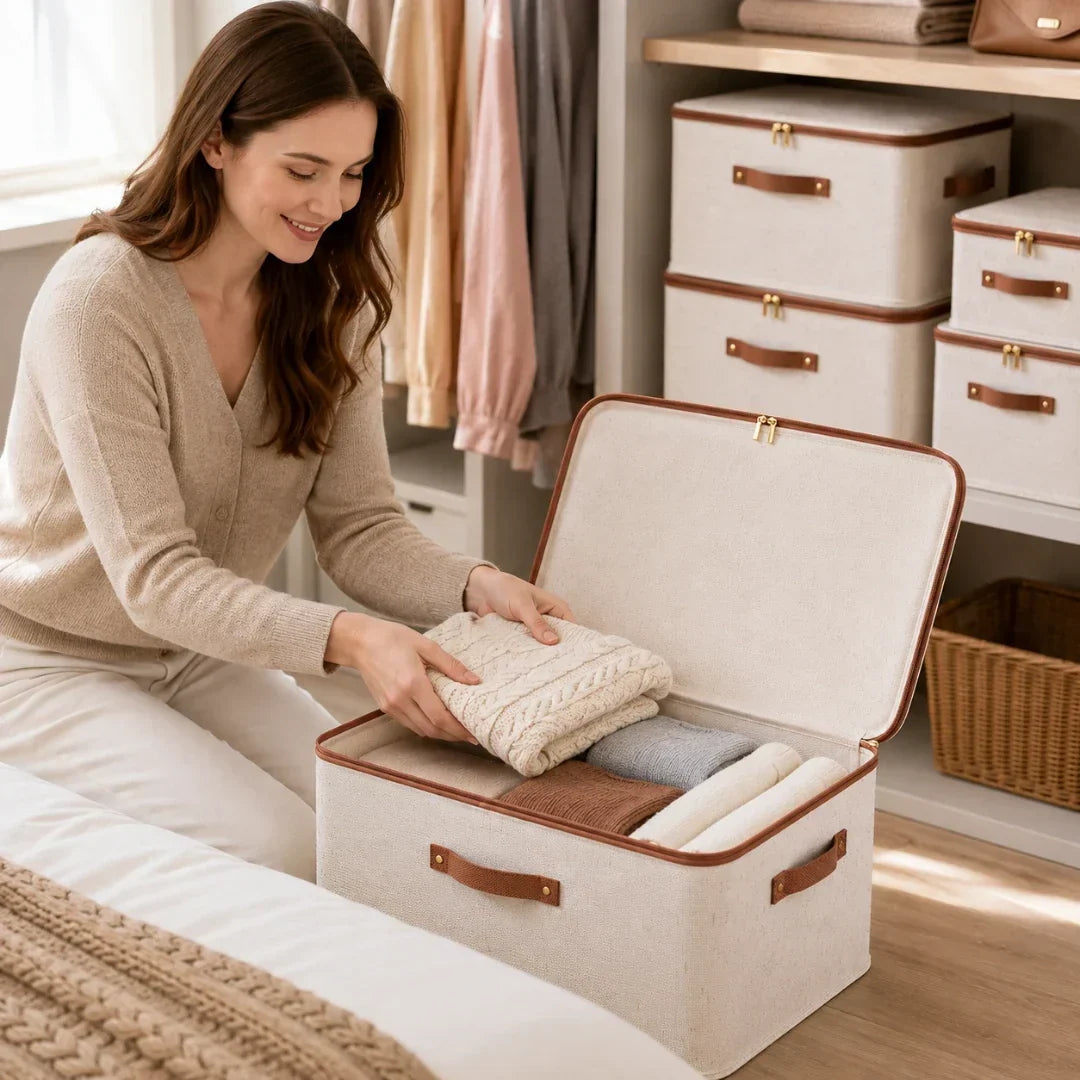 Zippered Fabric Storage Box, 8–56 L
