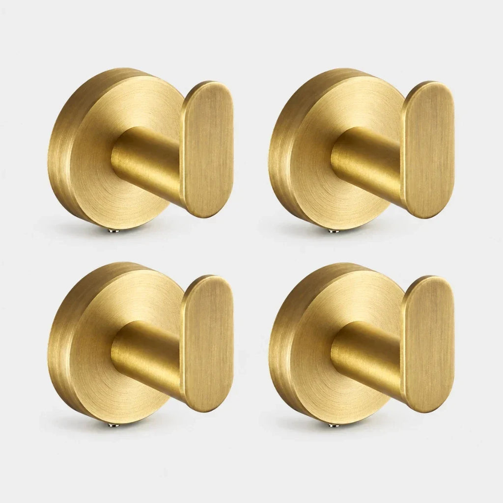 Gold No-Drill Towel Hook with Twist-Fit Mount