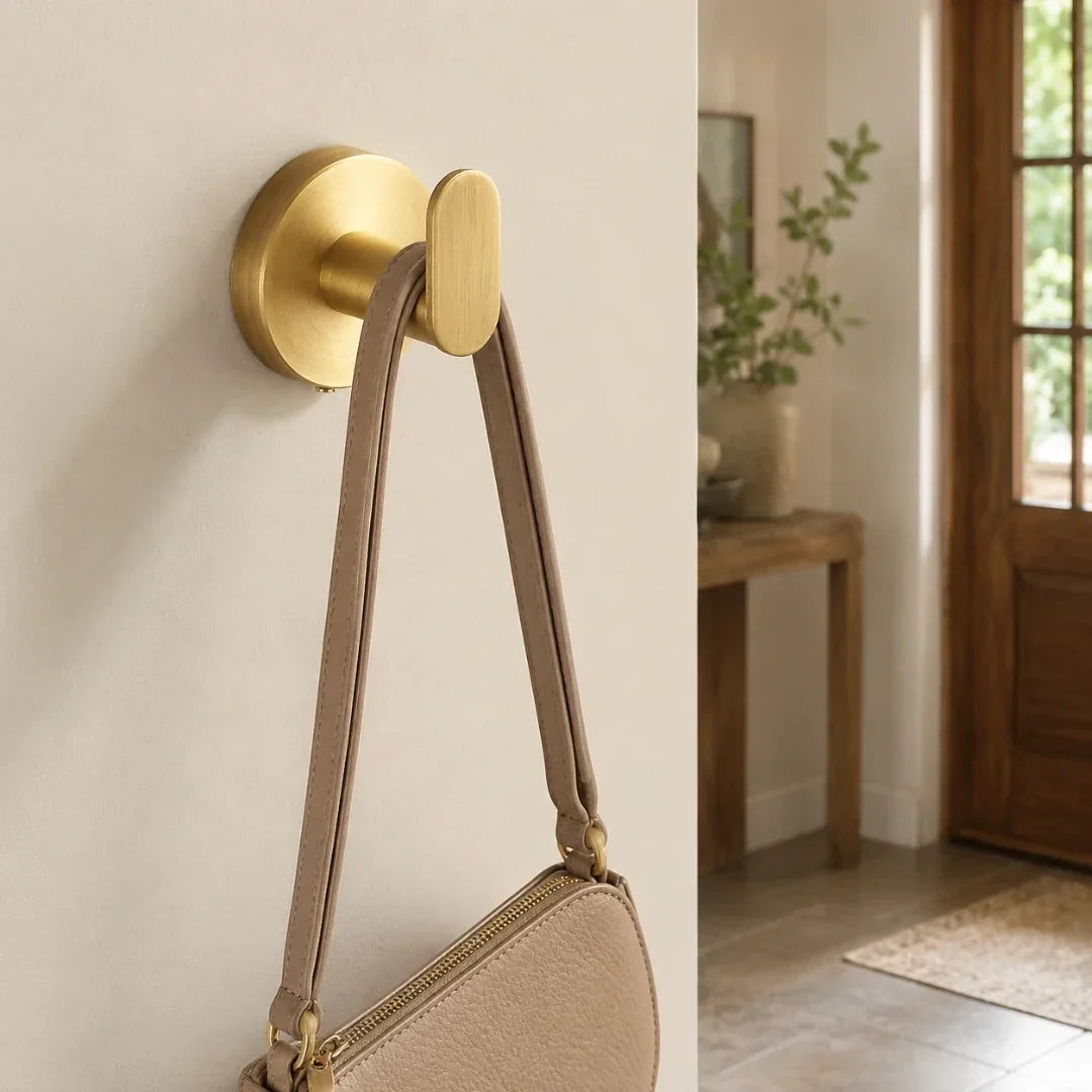 Gold No-Drill Towel Hook with Twist-Fit Mount