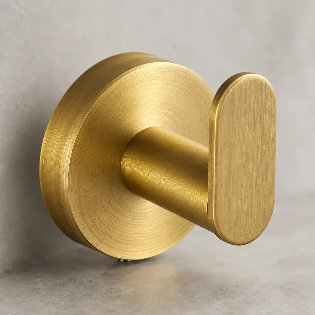 Gold No-Drill Towel Hook with Twist-Fit Mount