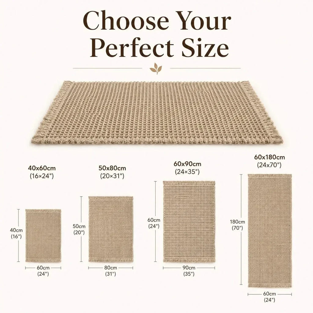 Waffle-Weave Bath Mat in Four Sizes