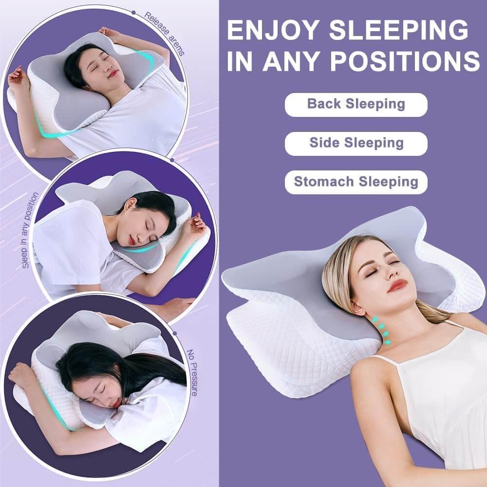 Butterfly-Shaped Contoured Memory Foam Pillow