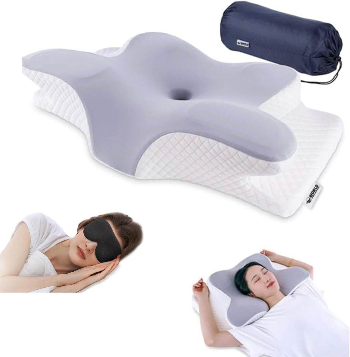Butterfly-Shaped Contoured Memory Foam Pillow