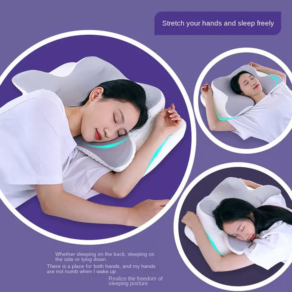 Butterfly-Shaped Contoured Memory Foam Pillow