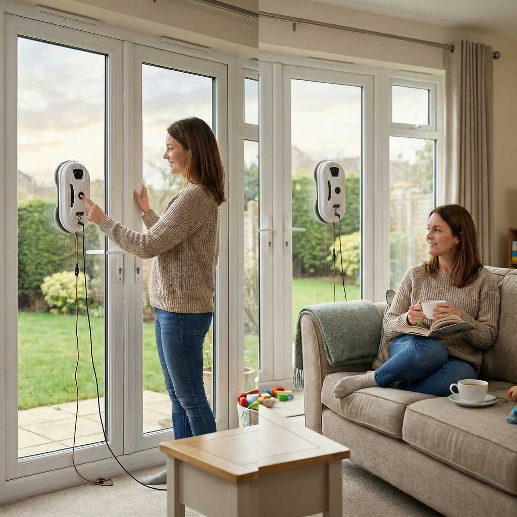 Automatic Window-Cleaning Robot with Safety Cable