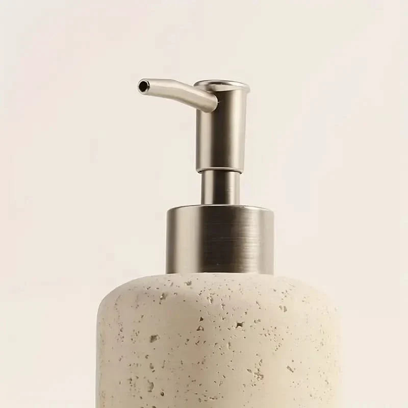 Travertine-Effect Soap Dispenser