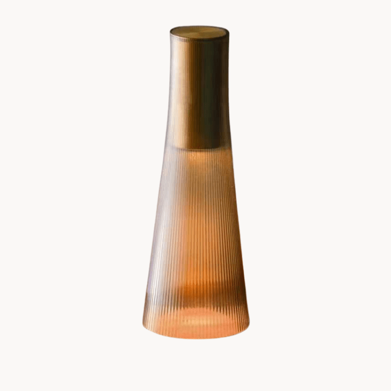 Flameless Candle Table Lamp in Clear or Brown