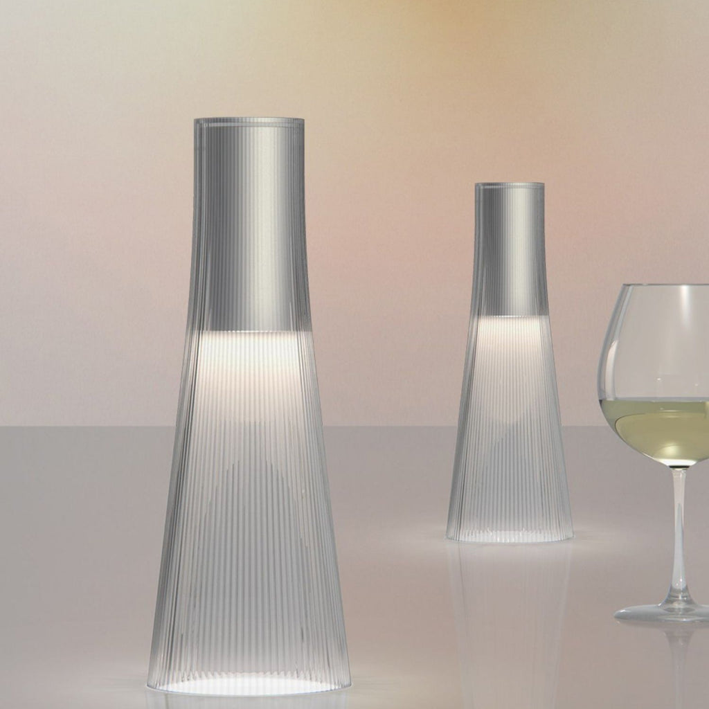 Flameless Candle Table Lamp in Clear or Brown