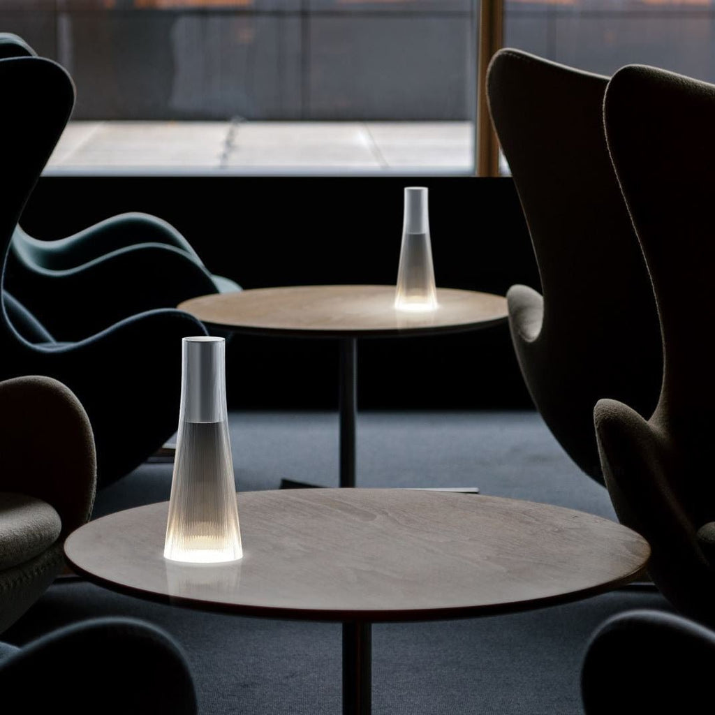 Flameless Candle Table Lamp in Clear or Brown