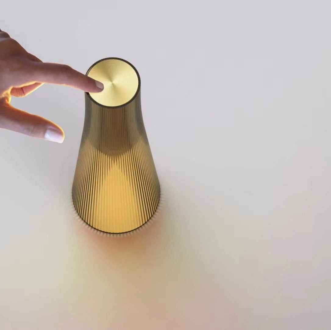 Flameless Candle Table Lamp in Clear or Brown