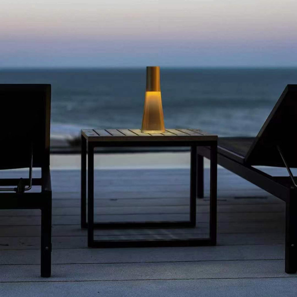 Flameless Candle Table Lamp in Clear or Brown
