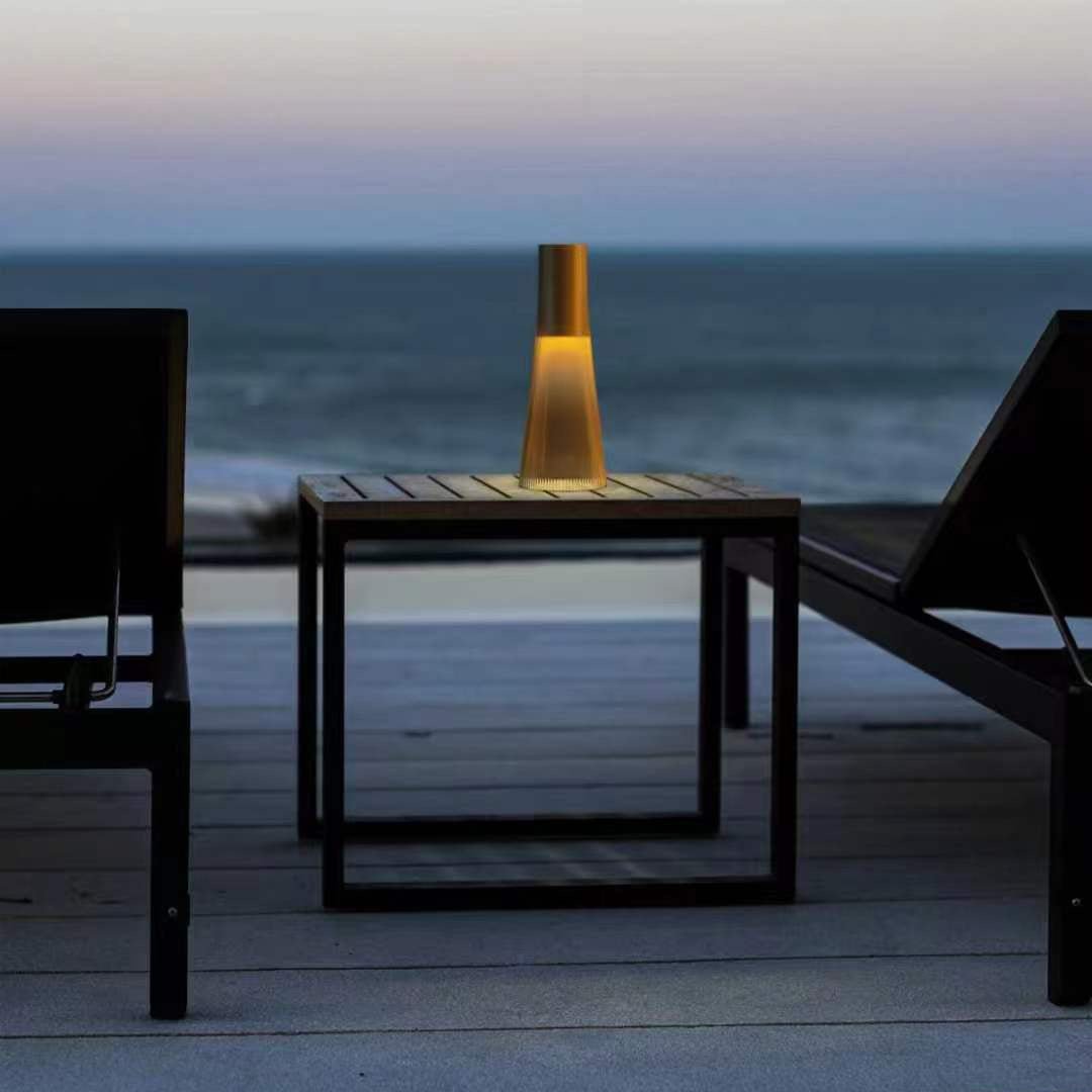Flameless Candle Table Lamp in Clear or Brown