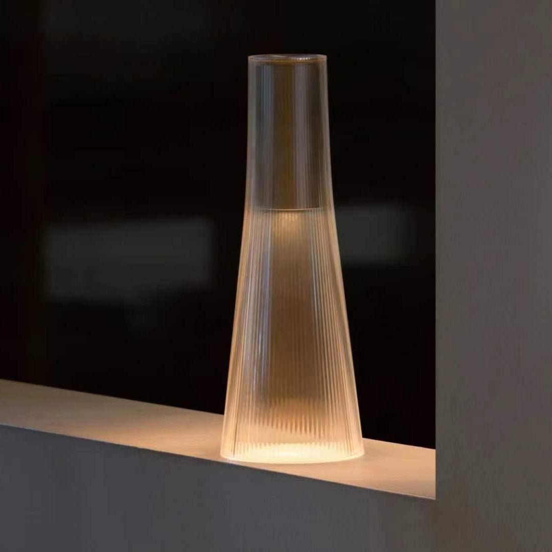 Flameless Candle Table Lamp in Clear or Brown
