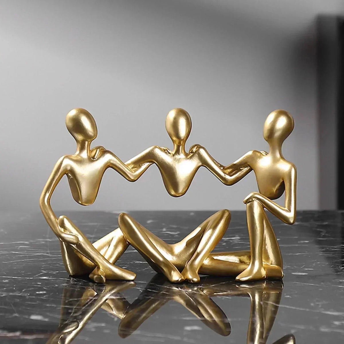 Gold-Tone Abstract Resin Sculpture