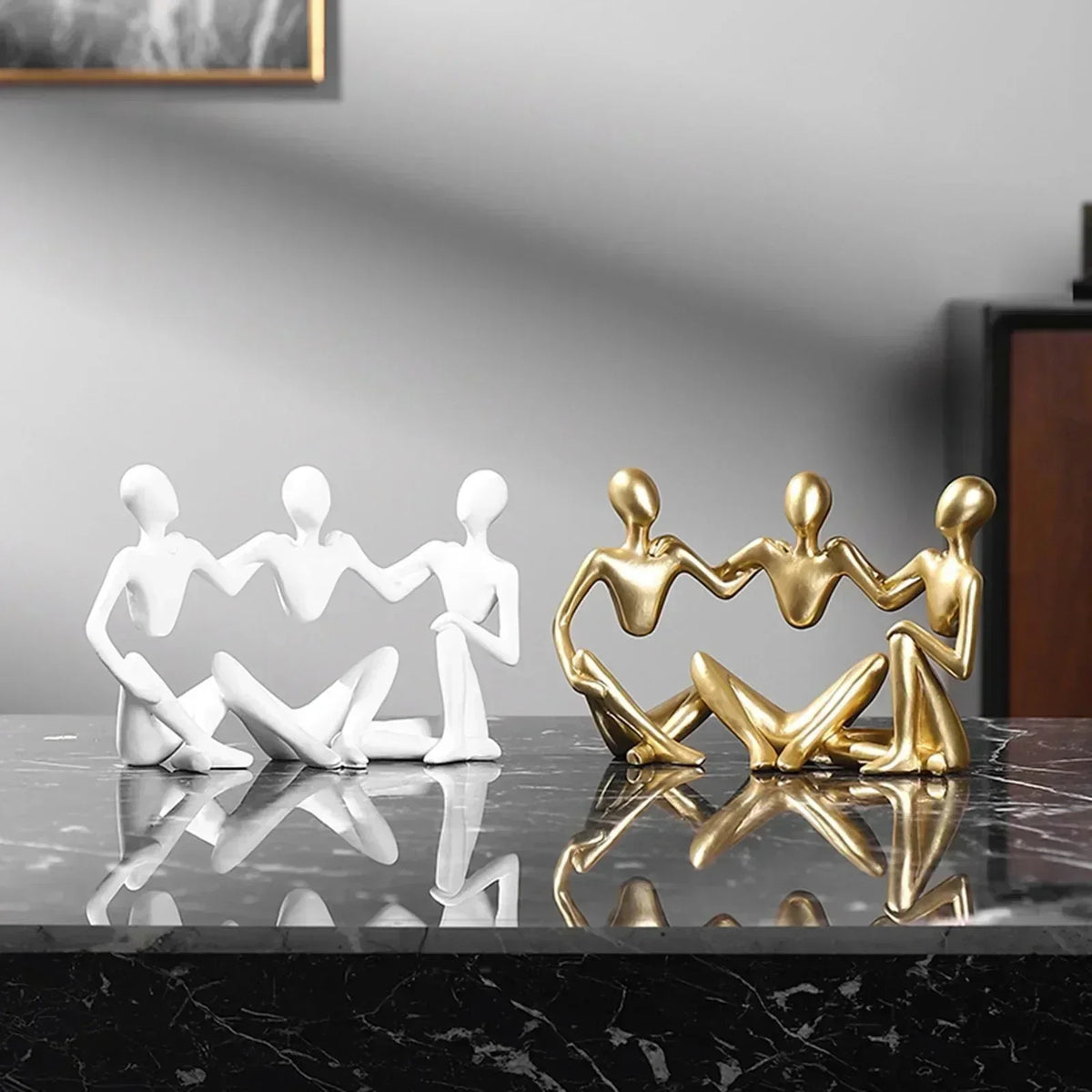 Gold-Tone Abstract Resin Sculpture