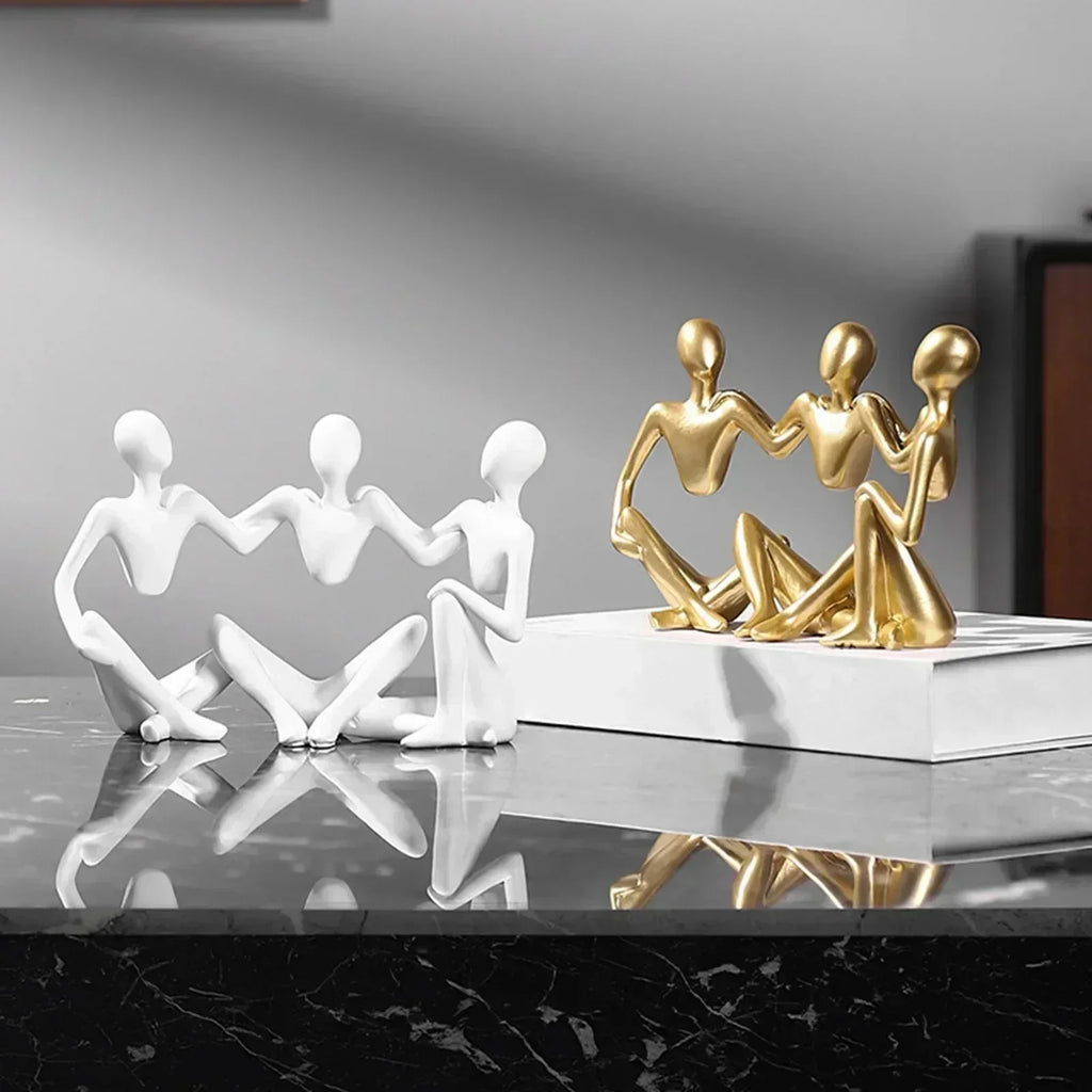 Gold-Tone Abstract Resin Sculpture