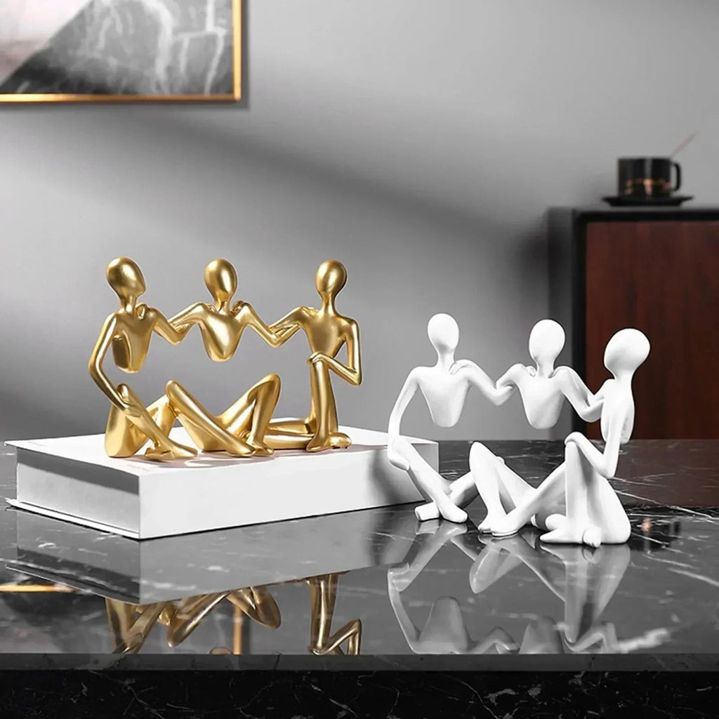 Gold-Tone Abstract Resin Sculpture