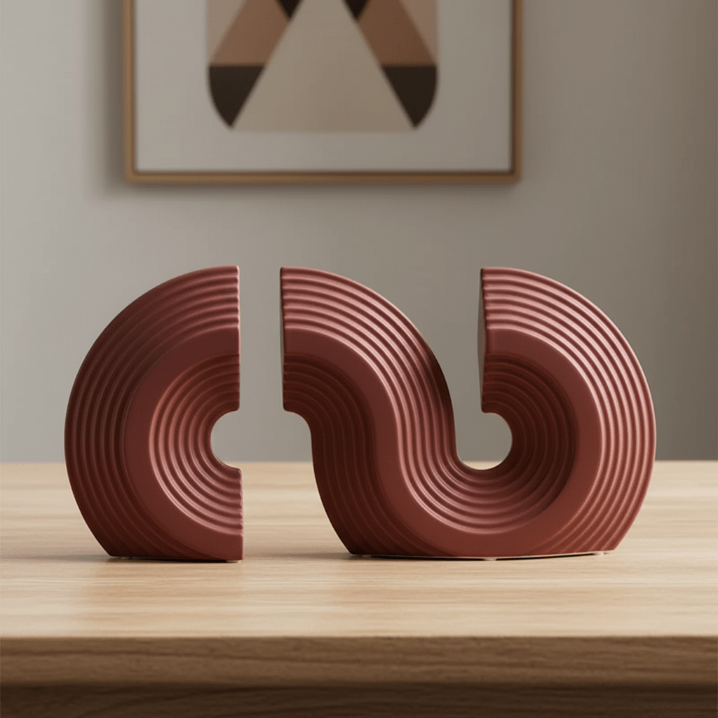 Arched Ceramic Bookends in Three Colors