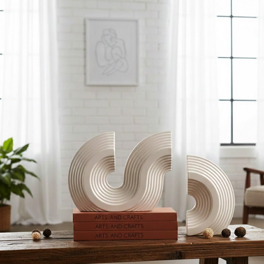 Arched Ceramic Bookends in Three Colors