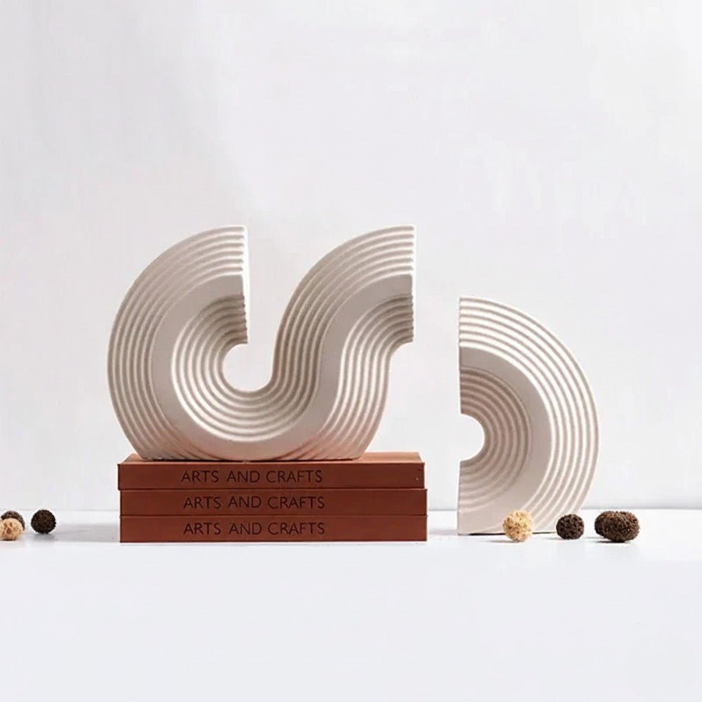 Arched Ceramic Bookends in Three Colors