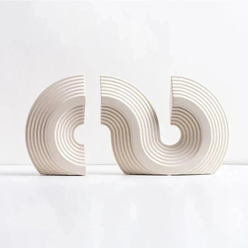 Arched Ceramic Bookends in Three Colors