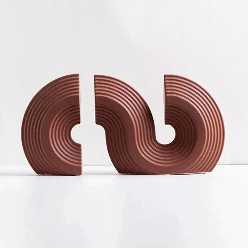 Arched Ceramic Bookends in Three Colors