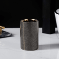 Ceramic Bathroom Accessories with Gold-Tone Accents