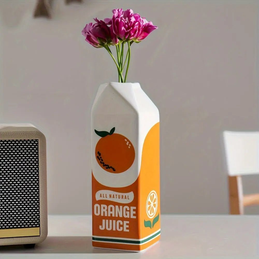 Bright Glazed Ceramic Box Vase