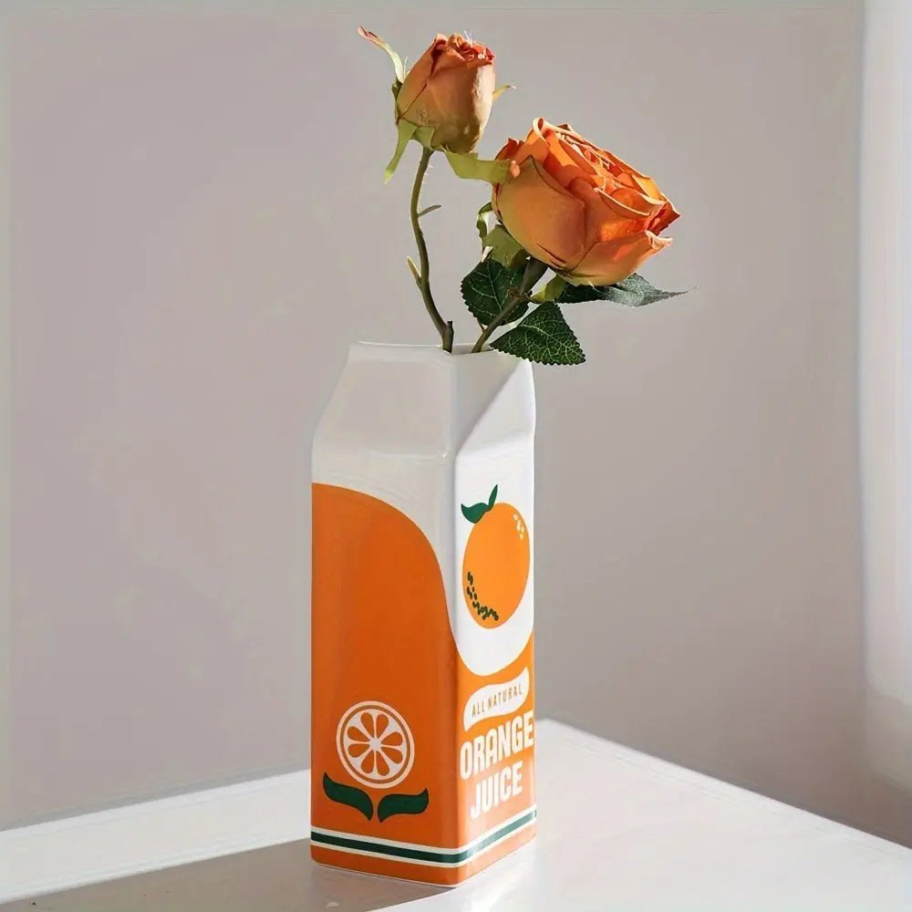 Bright Glazed Ceramic Box Vase