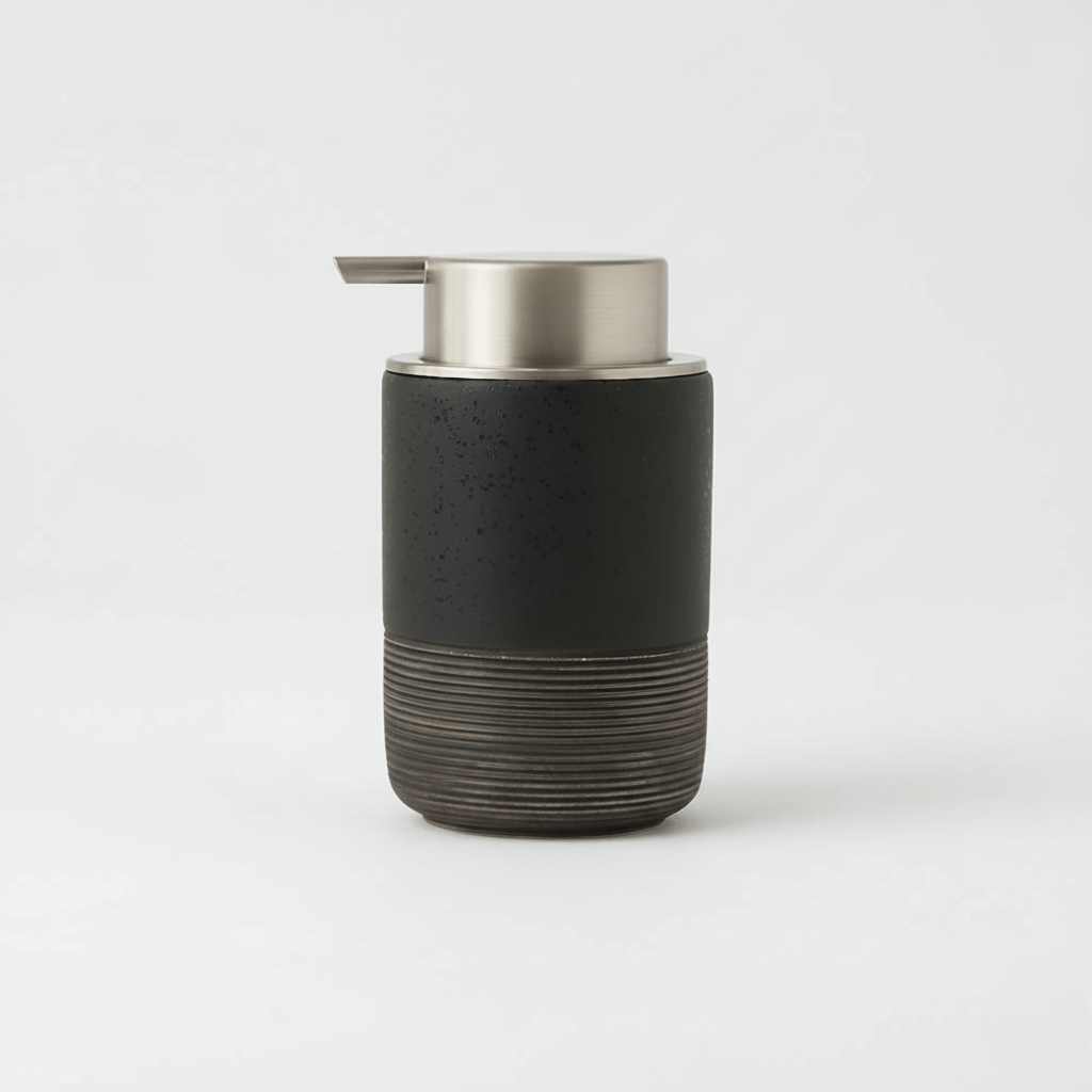 Textured Stoneware Soap Dispenser, 300 mL