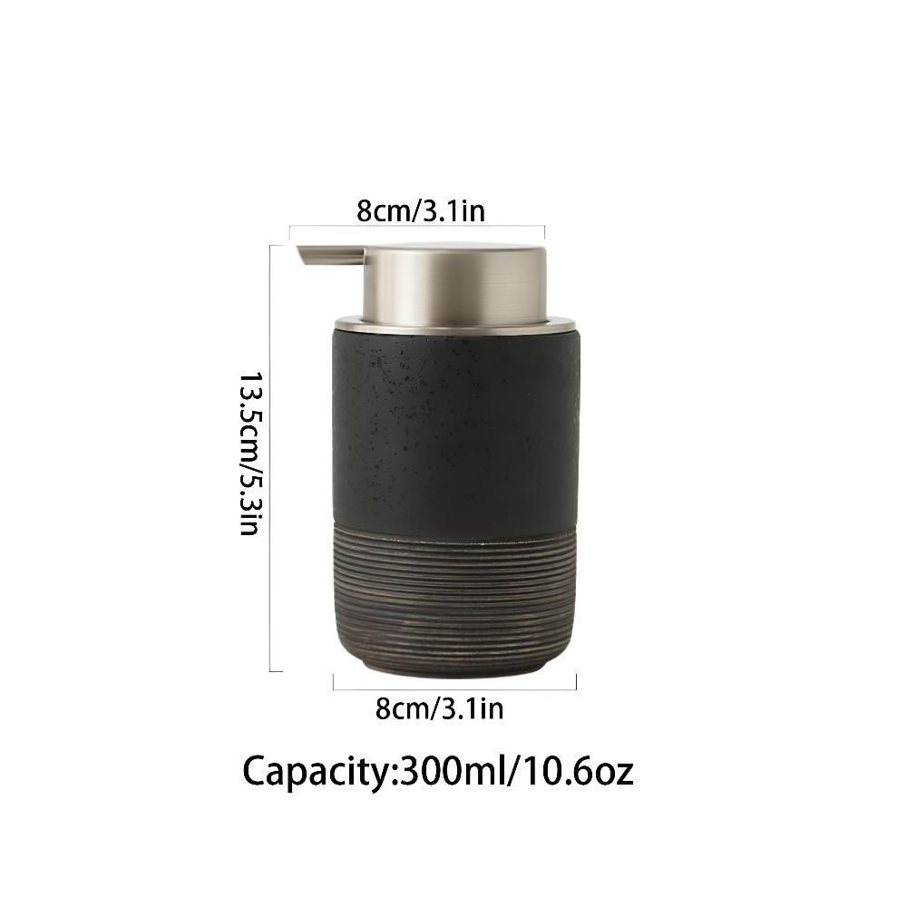 Textured Stoneware Soap Dispenser, 300 mL