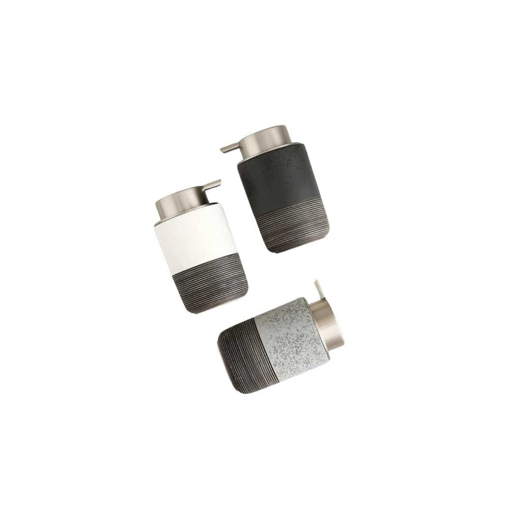 Textured Stoneware Soap Dispenser, 300 mL