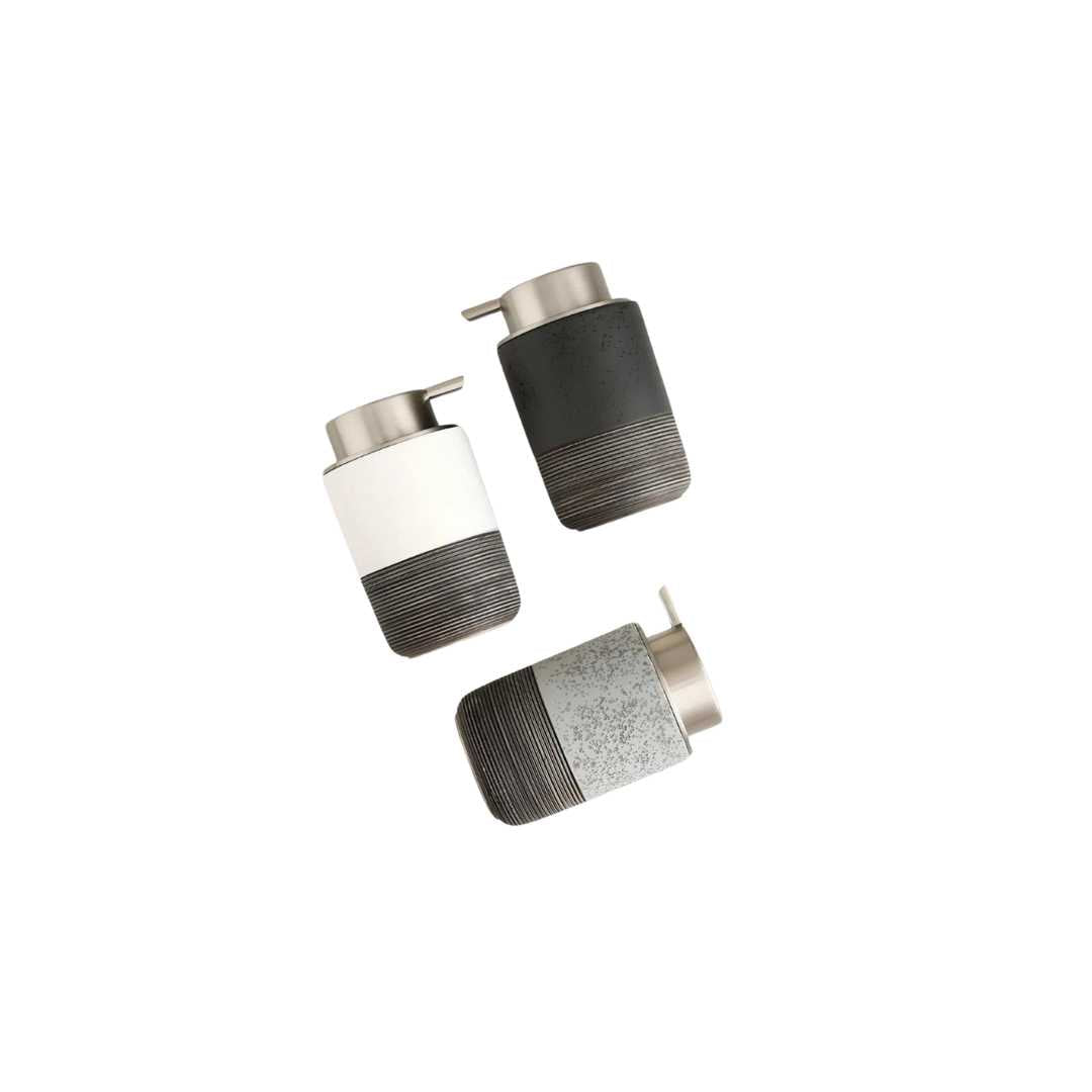 Textured Stoneware Soap Dispenser, 300 mL