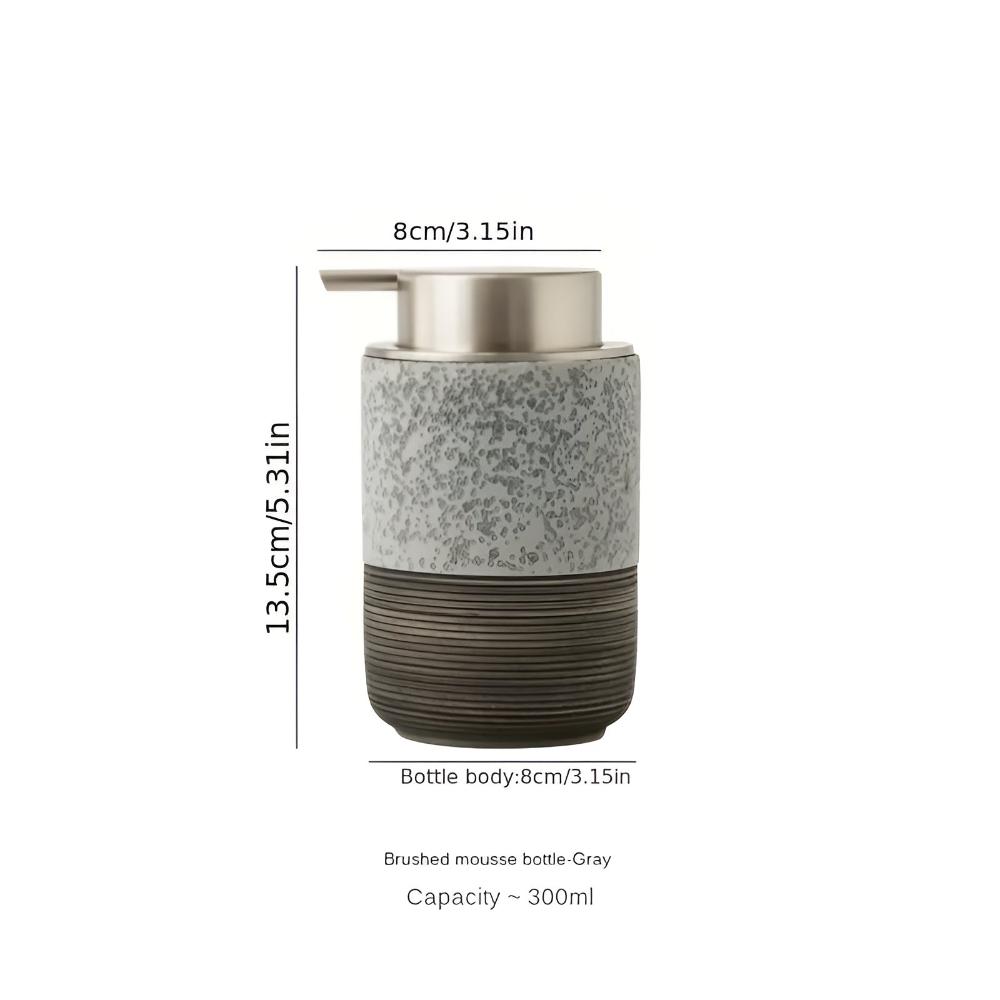 Textured Stoneware Soap Dispenser, 300 mL