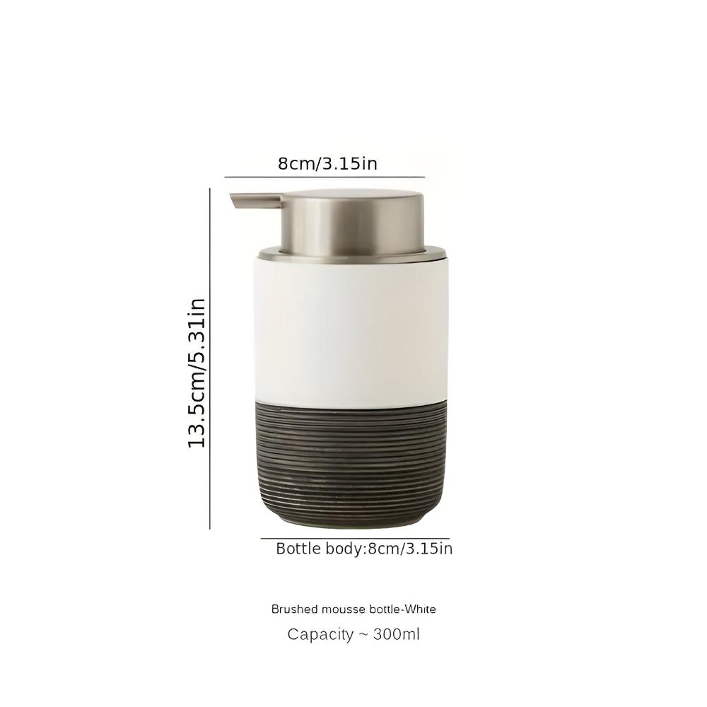 Textured Stoneware Soap Dispenser, 300 mL