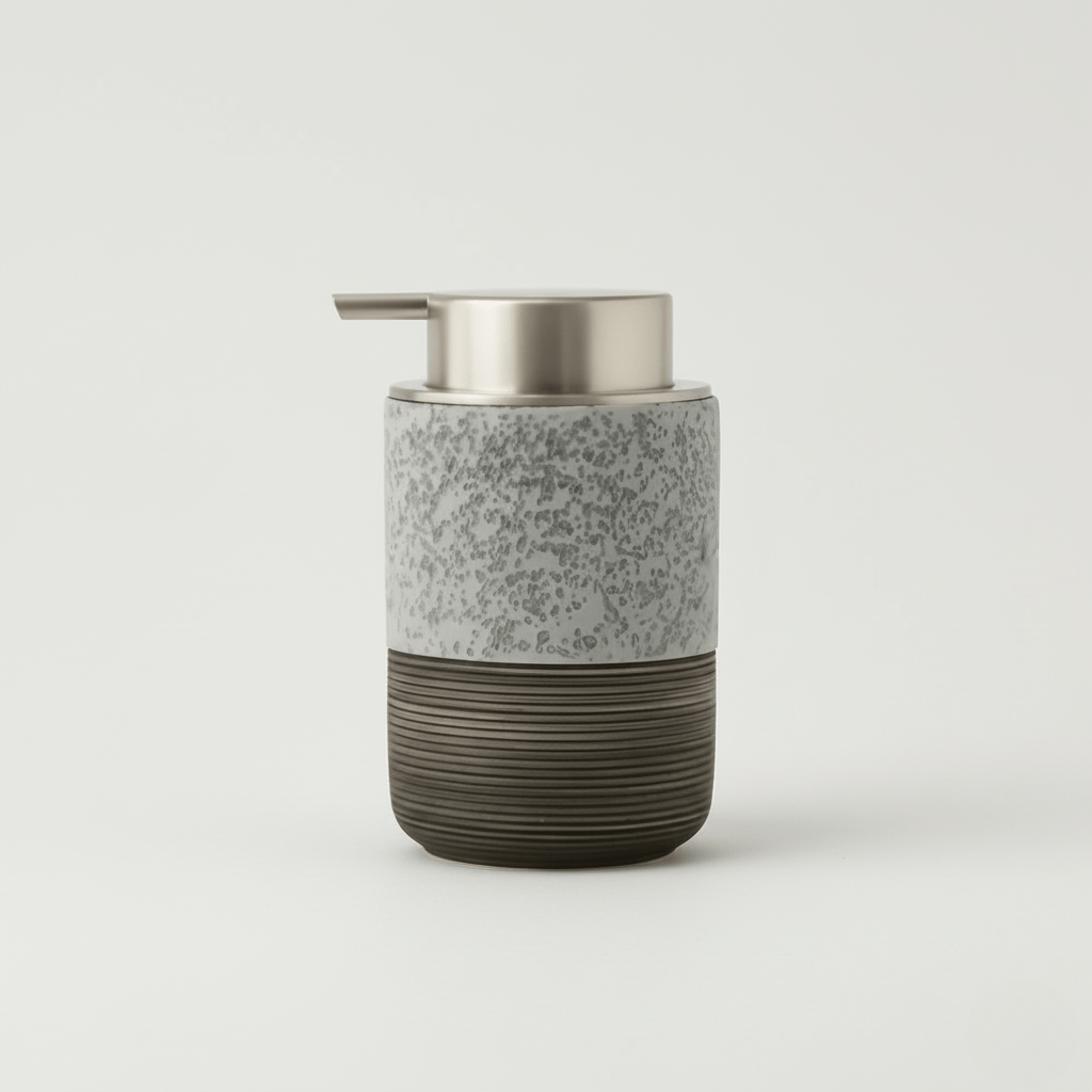 Textured Stoneware Soap Dispenser, 300 mL