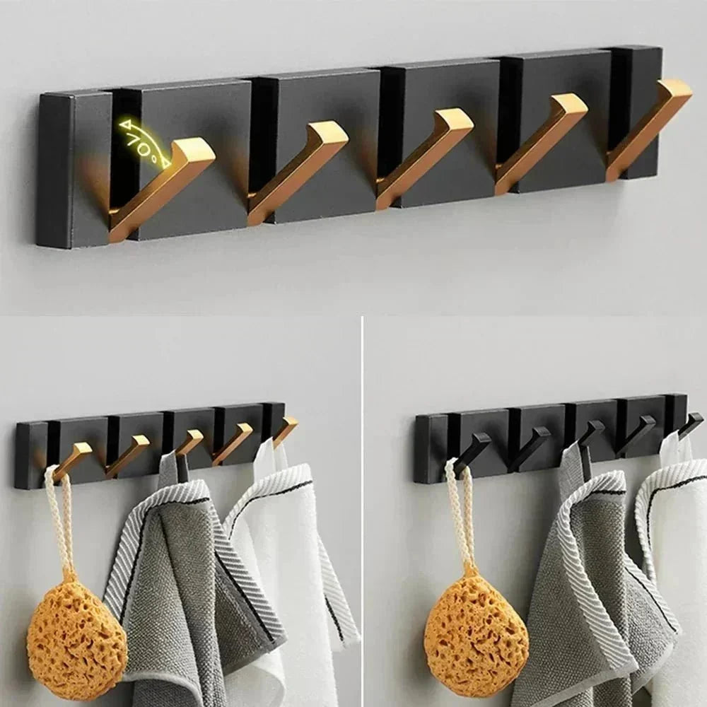 Foldable Stainless Steel Wall-Mounted Hook Rail