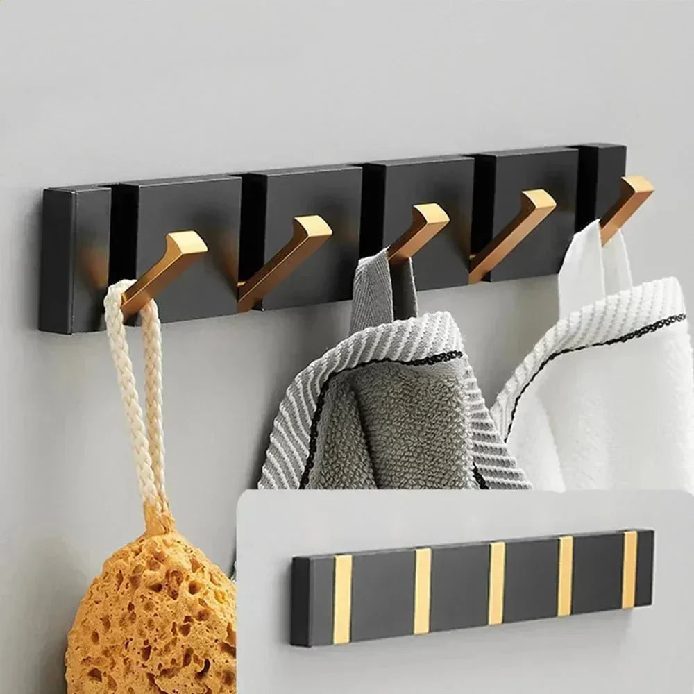 Foldable Stainless Steel Wall-Mounted Hook Rail