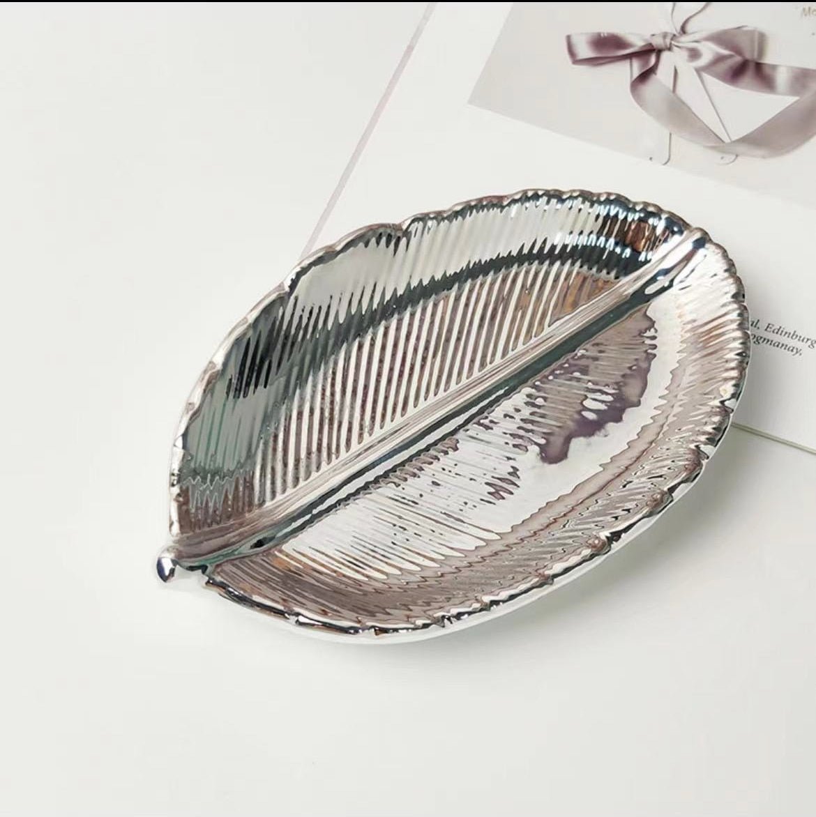 Metallic Ceramic Decorative Tray