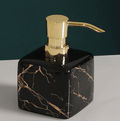 Marble-Effect Ceramic Soap Dispenser with Metal Pump