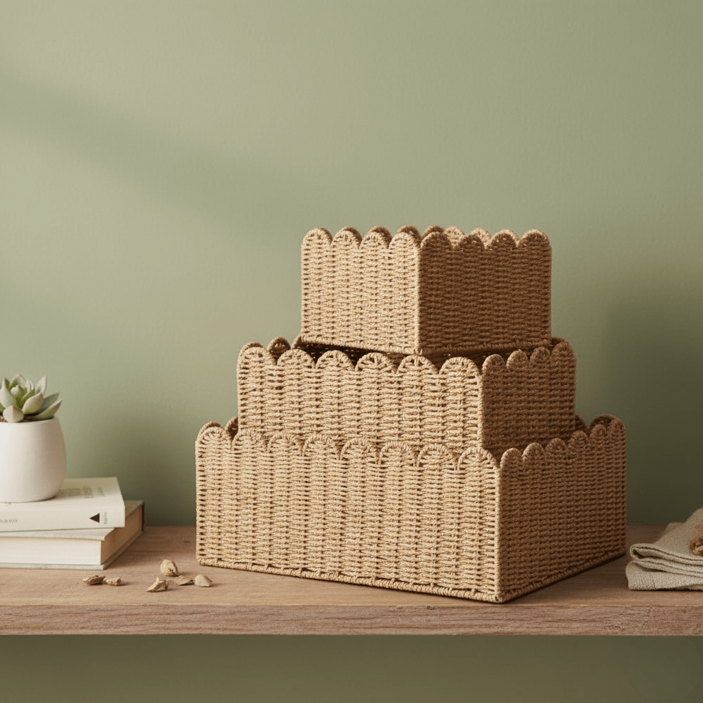 Woven Willow Storage Basket in Three Sizes